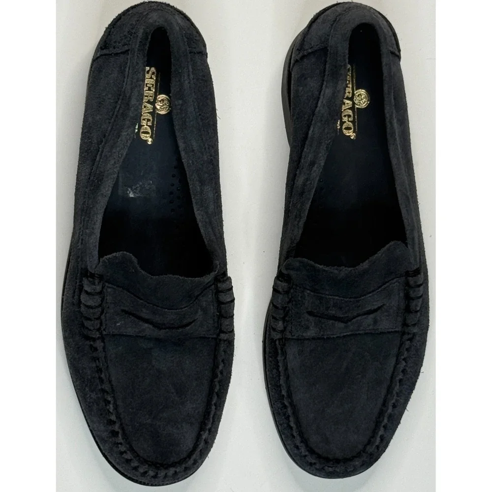 Sebago Classic Dan Flesh‎ Out Men's Gray Suede Penny Loafers Size 12.5 R